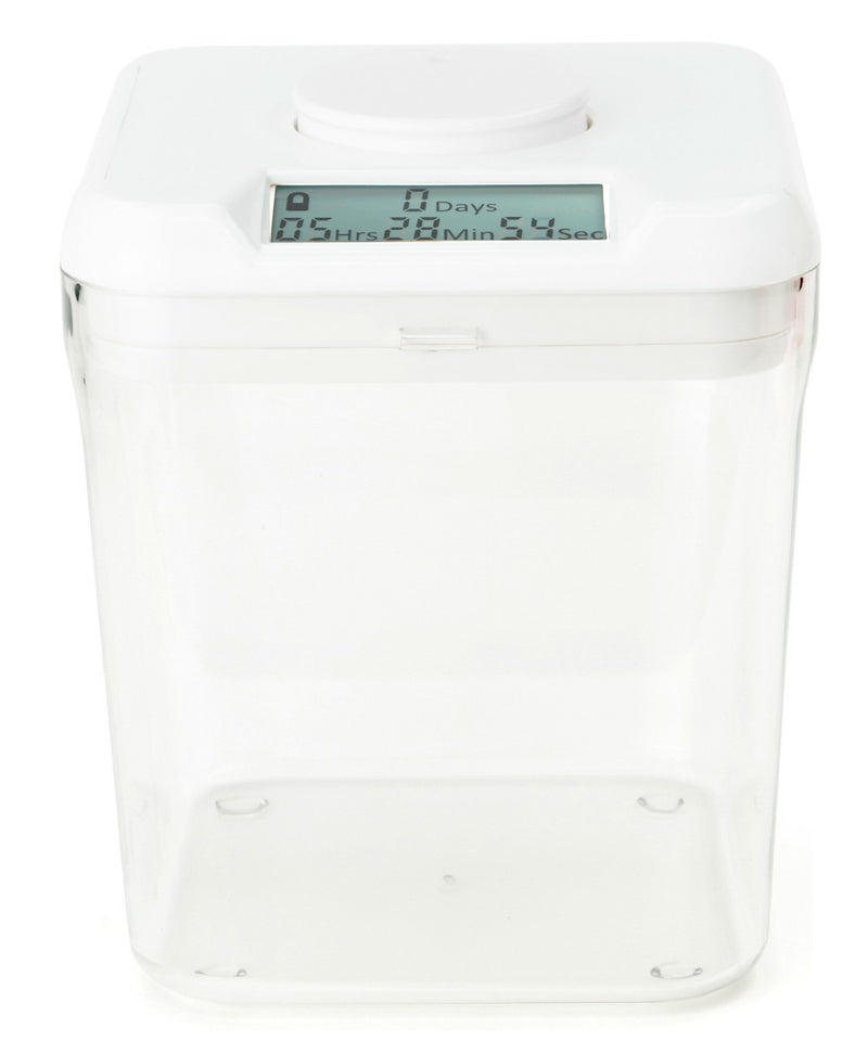 Kitchen Safe kSafe Time Locking Container, Medication Lock Box, Break Bad Habits - Quit Smoking, Snacking, Drinking & Gaming Addiction, Phone Jail, Family Time (Medium, White Lid + 5.5â€ Clear Base) - Image 1